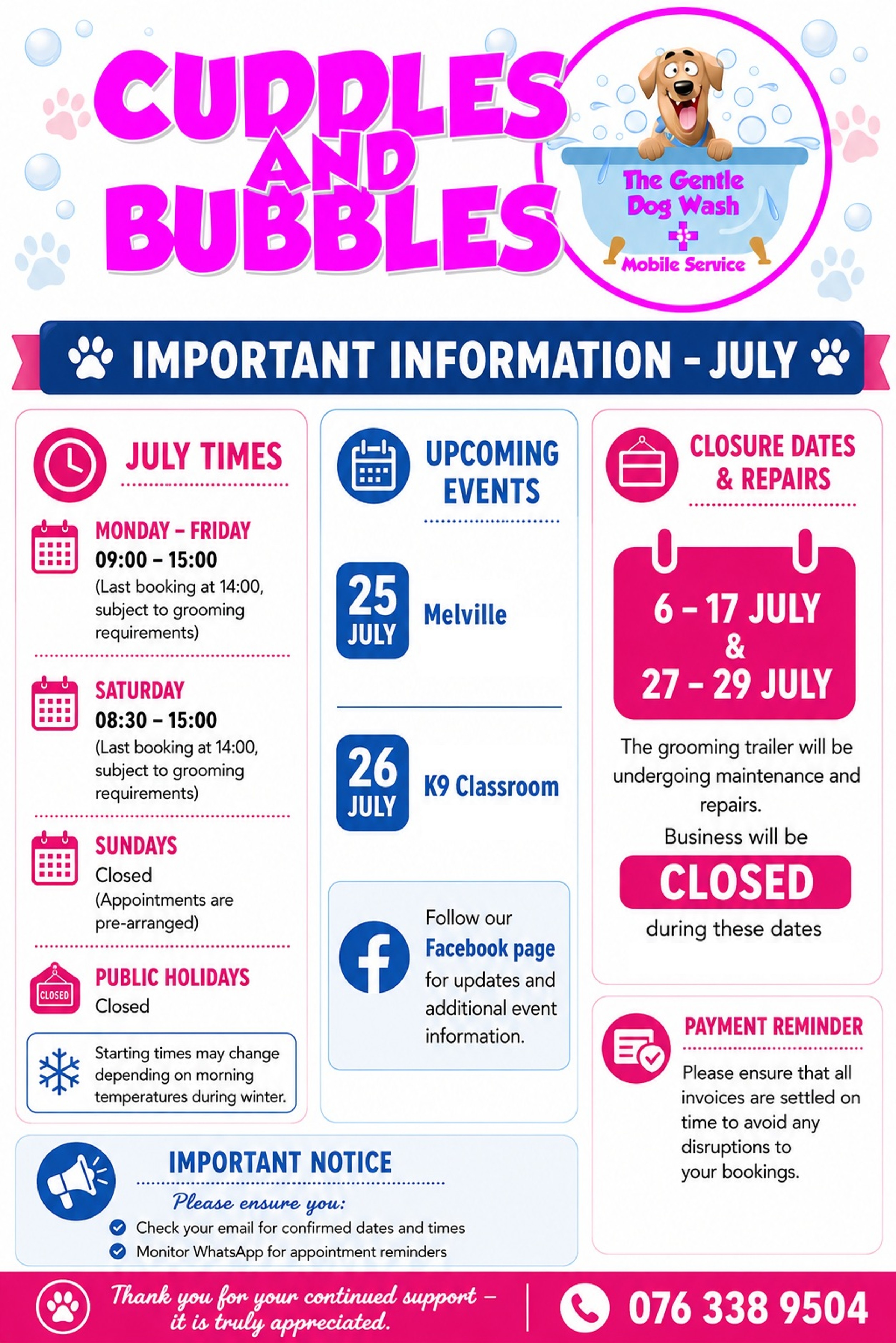 Important Info - July